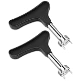 Foyods 2 Stück Golf Spike Schlüssel,Professionelles Handheld Golfschuhe Klampenschlüssel,Kunststoff und Edelstahl Golfschuhe Spikes Wartungswerkzeug(schwarz)