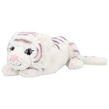 Depesche 12520 TOPModel Fantasy Tiger - Kuscheltier Tiger mit weißem Fell und Glitzeraugen, ca. 50 cm großer Plüschtiger