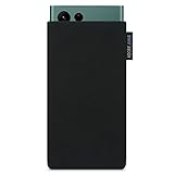 Adore June Classic Schwarz Tasche kompatibel mit Galaxy S25 Ultra / S24 Ultra / S23 Ultra / S22 Ultra Handytasche aus widerstandsfähigem Cordura Stoff mit Display Reinigungs-Effekt