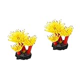 BESPORTBLE 2 Stück Aquarium Fluoreszierende Korallen Aquarium Korallen Korallen Heimdekorationen Künstliche Aquariumpflanzen Aquarium Korallen Dekorationen Aquarium Korallen Ornament