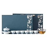 Schattenblau handbemalt blühende Unterglasur Teeservice Keramik Haushalt Tee Set Box Set Wasser Hibiskus