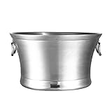 Edelstahl-Eiskübel mit Griff, doppelwandiges isoliertes Eisbecken für Bar, Bier, Cocktail, Champagner, Zuhause, Party, Restaurant-Buffet