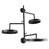 SUNGOOYUE Fenster-drehbares Pflanzenständer-Regal für den Innenbereich, Schwarze Schwebende Regale für Heimdekoration, Einfach zu Montieren, Ideale Wanddekoration für Wohnzimmer, Eisenmaterial