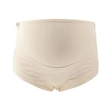 Trainerhöschen Nacht Damen Umstandsunterwäsche mit hoher Taille, weiche Schwangerschaftsunterwäsche, Überbauch-Unterwäsche Damen Unterhosen Schwangerschaft (Beige, XL)