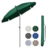 Sekey Sonnenschirm Balkon 200cm mit Schutzhülle Sonnenschirm Strand für Balkon Garten & Terrasse Neigungswinkel und Höhe verstellbar UV-Schutz bis UPF 50+ Sonnenschutz