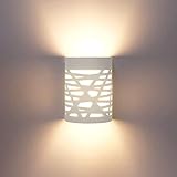 Weiße Gips-Wandleuchten für den Innenbereich, Moderne LED-Wandleuchte nach Oben und unten für Wohnzimmer, Schlafzimmer, Flur, Heimdekoration, 7 W
