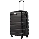 COOLIFE Koffer Premium Koffer Hartschalenkoffer Trolley Rollkoffer Reisekoffer Kofferset Handgepäck mit TSA-Schloss und 4 Rollen (Mondnacht schwarz, Handgepäck)