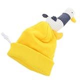 LOEFLIFA Waschbarer Skihelmüberzug in Gelb mit Cartoon Enten Design Elastisch Passend für 55 62cm Helme Leicht und Weich für Wintersport und Outdoor