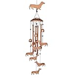 Windspiel Dackel – Windspiel für Hunde im Freien | Ornament aus Holz mit Cartoon-Auto | Windspiele für Hunde für den Außenbereich, Indoor, Haus, P