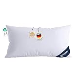 casimum® 3-Kammer Kopfkissen 40x80 cm mit Gänsedaunen (außen) – ergonomisches Daunenkissen, waschbar, allergikergeegnet, Made in Germany