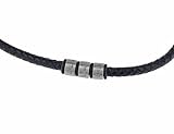 Timbalino handmade Herren Kette mit Gravur, aus Kunstleder und personalisierten Edelstahlbeads