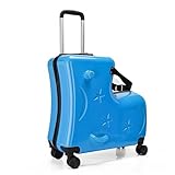 Kinderfahrgepäck für Mädchen, Kleinkindfahrgepäck | 3-stelliges Passwortschloss für Reitkoffer,20-Zoll-Trolley mit leisen Rädern, Sicherheitsgurten, Lenkern und Pedalen für 6–12 Jahre