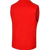 Herren-Jacke mit Reißverschluss, lässig, mehrere Taschen, ärmellos, britischer Anzug, Weste, Blusenkleid, Stehkragen, Hemden für Herren, rot, XL