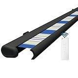 Eclipse Vollkassettenmarkise elektrisch 5x3m anthrazites Gehäuse Markise Balkon Terrassenüberdachung Gelenkarm Polyacryltuch UV-Schutz 50+ Smarthome-fähiger Dooya Motor, Markisentuch: Meeresfarben