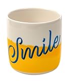 moses. Becher Smile, moderne Kaffeetasse aus Keramik ohne Henkel mit Druck innen und außen, Keramikbecher mit Dipdye-Farbverlauf, spülmaschinengeeignet, mikrowellengeeignet, 300 ml Fassungsvermögen