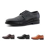 Hitmars Anzugschuhe Herren Derby Schuhe Oxfords Schnürhalbschuhe Männer Klassischer Komfort Schnürschuhe Businessschuhe Schwarz N1 EU43