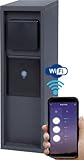 BOLD Pado smarte Aussen-Steckdose-Garten Steckdosen-Säule 3Fach Stecker Anthrazit (Smart Home (iOS & Android) | WLAN | IP44 Outdoor Energie-Säule | 3680W | Einfache Montage | Plastikfreie Verpackung)