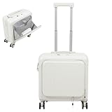 Zoobotanica 18“ Handgepäck mit Laptopfach,Ultra-Leichter Koffer 45 x 24 x 41 cm,Reisekoffer mit 4 Rollen und TSA-Schloss,Airline Kompatibel, 47L Hartschalenkoffer (Weiß)