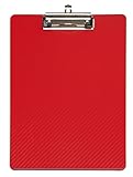MAUL Klemmbrett A4 MAULflexx | Klemmbrettmappe im A4 Format für Dokumente | strapazierfähige Konferenzmappe | einschiebbare Aufhängöse | Mappe mit Bügelklemme für loses Papier | Rot