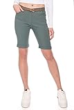 Kendindza Chino Shorts Damen Kurze Bermuda Shorts Damen Knielang Kurze Hose Damen Sommer Shorts Damen Sommer elegant (XXL, Khaki)