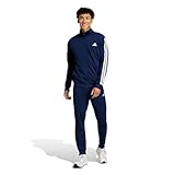 adidas Herren SPORTSWEAR BASIC 3 STRIPES TRICOT TRACKSUIT, Dark Blue, XL