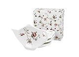 DUO FLORAL 4er-Set Teebeutelhalter SAFA New Bone China Porzellan