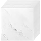 CYEER 20 Stück 30x30CM PVC Bodenbelag Selbstklebend, Vinylboden Selbstklebend Weiß, Selbstklebende Bodenfliesen, Bodenfolie Selbstklebend für Wohnzimmer, Badezimmer, 20 Fliesen/1.8m², Weiß Marmor