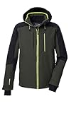 killtec Herren Skijacke/Funktionsjacke mit abzipbarer Kapuze und Schneefang KSW 45 MN SKI JCKT, dunkeloliv, 6XL, 43432-000