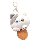 Genérico Niedlicher Katzen-Schlüsselanhänger – Plüschanhänger 10 cm, weiches Spielzeug, Mini-Zubehör, flauschig, niedlich, Schlüsselanhänger für Damen, Taschen, Auto-Rucksack, Tasche, Dekoration