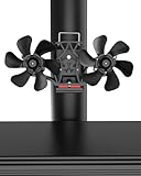 TITECK Ofenventilator Magnetisch, Kaminventilator Ohne Strom, Leiser Kamin Ventilator für Kaminofen/Kamin/Ofen/Holz/Ofenrohr Doppelköpfig