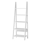 SoBuy FRG61-W Wandregal Badregal Leiterregal Standregal Bücherregal mit fünf Böden weiß BHT ca.: 64x180x39cm