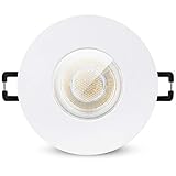 linovum ISAWO Einbauleuchte LED Badezimmer in weiß mit IP65 Schutz - LED GU10 5W warmweiß 230 Volt - Badeinbaustrahler rund