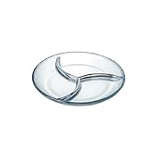 Windmilne Unterteilte Teller, Glasteller, Essteller, Gemüseteller, unterteilte Essteller (weiß, 22,5 cm)