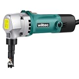 Wiltec Blechknabber 500 W mit Schnitttiefe bis 2,5 mm, Blechnibbler mit um 360° drehbarem Knabberkopf, Nibbler Blechschere