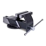 Scheppach Schraubstock ASV100 Black Edition | Spannweite 0-100 mm | Spannbackenbreite 102x18 mm | Ambossfläche 40x65 mm | robuster Stahl | 2 Bohrlöcher zur Befestigung | zum Sägen, Bohren, und Feilen