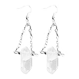 Quarz, handgefertigt, Amethyst-Kristallstein, kreative natürliche Ohrringe für Damen
