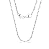 Mieoyue 925 Silber Damen Halskette ohne Anhänger, Silberkette 40 45 50 55 60cm Silberschmuck (Ankerkette, 50.0 Zentimeter)