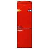 Cecotec Retro-Kühlschrank Combi 2 Türen 294L - Bolero CoolMarket Combi Origin 294+ Red E. 190 cm Höhe und 60,5 cm Breite, Total No Frost, Multi Cooling, Schnellgefrierfunktion, Vintage-Design in Rot