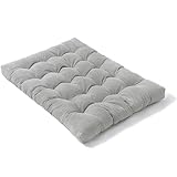 bananair - Futon für 2 Personen, Bequem & Dick, Schaumfüllung - Weicher & eleganter Breitcord Stoff - Inklusive Gurte, praktische klappbare Bodenmatratze (160x200 cm, Hellgrau)