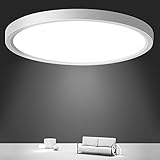 Oraymin LED Deckenleuchte Flach Rund, Deckenlampe 24W IP44 Wasserdichte Badezimmer Lampe, 3000K|4000K|6500K Schlafzimmerlampe LED Panel für Küche Schlafzimmer Flur Keller Balkon, Durchmesser 30cm