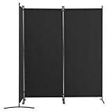 VEVOR Raumteiler Trennwand 3-teiliger Paravent Stellwand, Faltbarer Sichtschutz für Büro Schlafzimmer Esszimmer Arbeitszimmer Balkon, Raumtrenner freistehend (228 x 52 x 184 cm), Schwarz