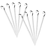 YARNOW 10 Stück Edelstahl Grillspieße Mit Haken Fleischspieße Sticks Fonduespieße Schaschlikspieße Edelstahlspieße Grillspieße Flachspieße Für Fleischspieße Metall 304