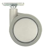 Home It Möbelrolle Doppelrolle Ø50mm Lenkrolle mit Platte - Gestell aus Metall und Gummi grau, Tragkraft 30 kg