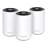 TP-Link Deco XE75 Mesh WLAN Set (3 Pack), 𝐖𝐢-𝐅𝐢 𝟔𝐄 AXE5400 Tri-Band Router & Repeater, 3× Gigabit Ports für jede Einheit, für Häuser mit 4-7 Schlafzimmern, Umfassender Jugendschutz, WPA3