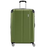 travelite Hartschalenkoffer groß, erweiterbar, 4 Rollen, CITY, Trolley mit kratzfester Oberfläche, TSA Schloss, Dehnfalte, 77 cm, 113 - 124 Liter