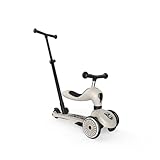 Scoot & Ride Highwaykick 1 Push and Go Kickboard mit Sitz Kinderroller Scooter 2in1 Laufrad mit Lenkstange ab 1 2 Jahren mitwachsend Höhenverstellbar werkzeuglos (Ash)