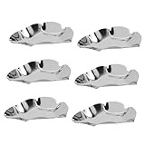 WEKADRIN 6 Stück Teiliges Austernschalen Dipschalen Hitzebeständig Rostfrei Multifunktional für Grillen Backen Servieren von Saucen und Snacks Silberfarbene Servierschalen für Partys und