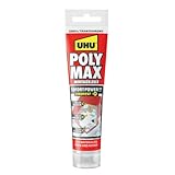 UHU POLY MAX Montagekleber 10 SEK SOFORT POWER Tube, Universeller, glasklarer Montagekleber und Dichtungsmasse mit hoher Anfangshaftung und schnellem Festigkeitszuwachs. transparent 115g.