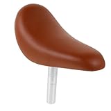 INOOMP Kinderfahrradsitz Extra Breiter und Weicher Sattel Universeller Ersatz für Kinderfahrräder und Laufräder Ultraweiches PU Material Komfortabel Gepolstert Hellbraun