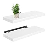 ECVUKQ Wandregal Weiß, 40×15×1.5 cm Schweberegal Weiss Verstellbar Wand Regal Dekorative Regalbrett Floating Shelf für Schlafzimmer Küche Büro Wohnzimmer usw